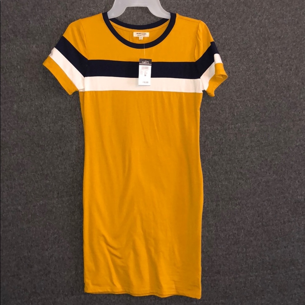 Heart & Hips Mustard and Navy Mini Dress